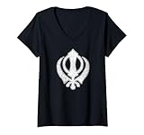 Photo Gallery donna sikhismo sikh sikhismo di khanda maglietta con collo a v Photo Gallery donna sikhismo sikh sikhismo di khanda maglietta con collo a v