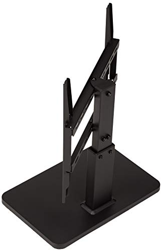 Image of Amazon Basics Swivel Pedestal Table Top TV Mount, Height Adjustable 14-19 Inches, for 32 inch to 65 inch TVs up to 55 lbs, Universal TV Stand, VESA 400x400, Black