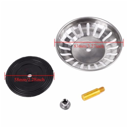 Tapón colador de fregadero 2 unidades acero inoxidable 83mm miniatura 2