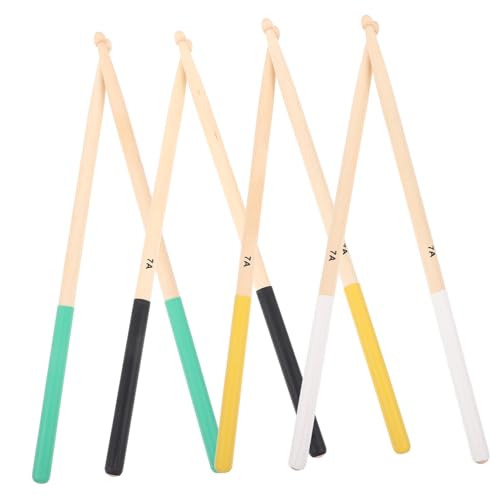 Baquetas Sosoport de madera de arce 7A antideslizantes para adultos, 4 pares, accesorios para batería coloridos