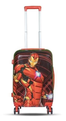 Image of ADSON Abs Kid's Trolley 360 Rotating Carry On Luggage Wheels Non-Breakable Limited Edition Superhero Kids Rolling 20 Inch Suitcase with 4 Wheel Travel Trolley Bag Case (Deep Red)