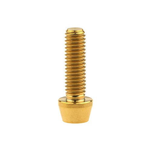 Image of Titanium Ti Bolt M5x9 16 18 20 25 30 35 40 45 50 55 60mm Tapered Head Screws Pack of 4 (M5x16mm, Gold)