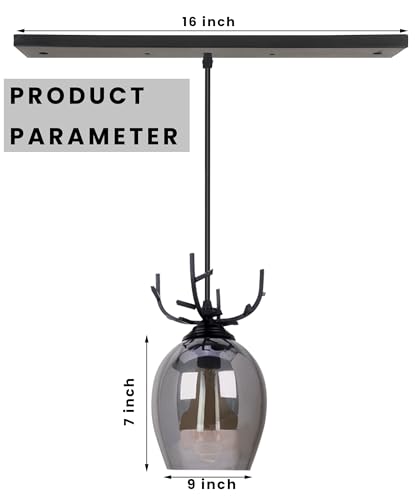 Image of Linear Base 3 Light Hanging /Pendent Light for Restaurant,Bedroom, Living Room and Home Decor. Pack of 1 (H /L 5)