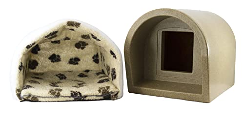 Mr Snugs KatDen Outdoor Cat Kennel/Shelter - Granite (Various Options) - Kennel & Liner/Mattress Combo