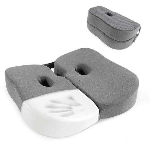 BALAPET Foldable Sit Bone Seat Cushion for Pressure Relief, Memory Foam Comfort Ischial Tuberosity...