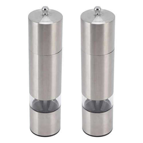 DANNMPX Küchenmühle Salz- Und Pfeffermühle Aus Edelstahl, Manuelle Küchenmühle Mit Einstellbarer Grobheit Pfeffer Salz(2pcs)