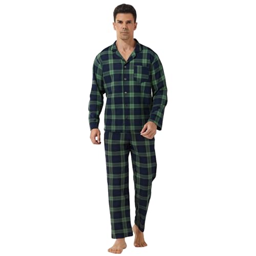 Pyjama couple homme et femme ensemble de nuit à carreaux toutes saisons