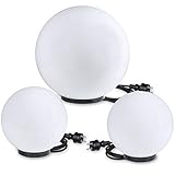 kugelleuchten 3er set innen SELBSTMONTAGE: Bestandteile der Lampe zusammenbauen & entweder per 1,80m Kabel (wird mitgeliefert) direkt an die Steckdose - oder mit eigenem Erdkabel anschließen - E27 Energiesparlampe oder LED