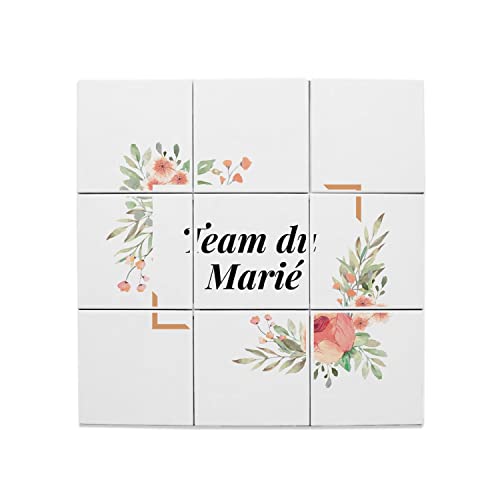 Carreaux céramique décoratif cadre floral 60x60cm pour souvenir de mariage