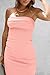 PRETTYGARDEN Women's Summer Bodycon Maxi Tube Dress Ribbed Strapless Side Slit Long Going Out Casual Elegant Party Dresses (Pink,X-Small)