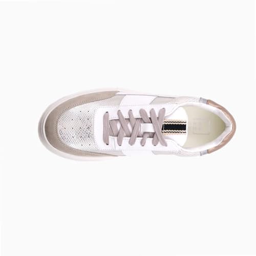 Womens Oriana Metallic Print Lace Up Sneakers Shoes Casual - Silver4