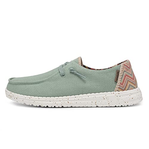 Image of HEYDUDE Women's Wendy Aloe Size 6 | Women's Shoes | Women's Lace Up Loafers | Comfortable & Light-Weight