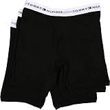 Tommy Hilfiger Men's 3-Pack Cotton Boxer Brief,Black,Large(36-38)