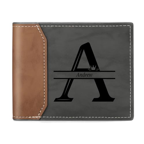 Custom Wallet for Men with Name & Photo Personalized Mens Leather Wallet Durable, Idea Gifts for Men Husband Boyfriend Father