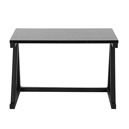 Wakects Mensola per Forno a Microonde, Allungabile Forno a Microonde, in Metallo e Legno, Ripiano della del Forno 2 Livelli Mensola Microonde, 57 * 34 * 36 cm(Nero)