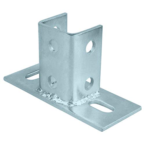 OTTFF 4 Pack 2 Slot U Post Base for 1-5/8" Square Strut Channel, Ground Floors Mount, 4.5mm Thick
