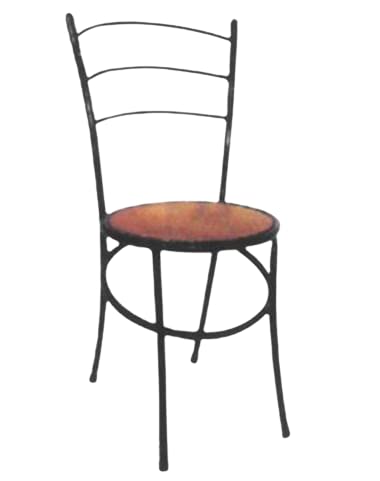 GURU CHAIRS Comfortable Multi Purpose with a Leather Cushion Steel Chair (Brown)