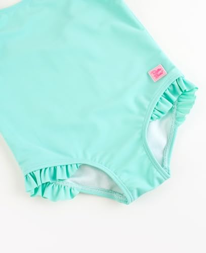 Image of RuffleButts Girls UPF50+ Sun Protection Tie Shoulder /Cross Back One Piece Swimsuit