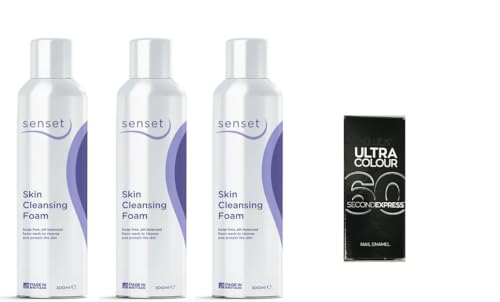 Senset Skin Cleansing Foam 300ml Pack of 3 - FREE bottle of Ultra Colour Nail Polish with every set