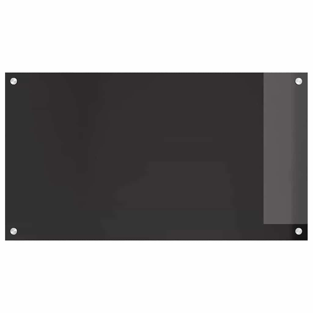 Generisch Küchenrückwand 2 pcs Schwarz 90 x 50 cm Gehärtetes Glas,Heim Garten,Küche Esszimmer,Küchenhelfer -utensilien-3415549