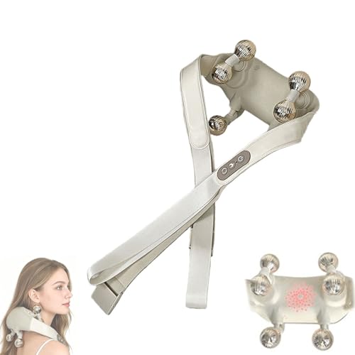 Masajeador De Cuello Y Hombros Con Calor Dispositivo EléCtrico InaláMbrico De Masaje De Tejido Profundo Por Amasamiento, Con 3 Velocidades Y Temporizador De 10 Minutos