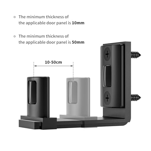 CCJH Einstellbar Bodenführung Wand/Tür Unterseite Schiebetür Bodenführung, Schwarz