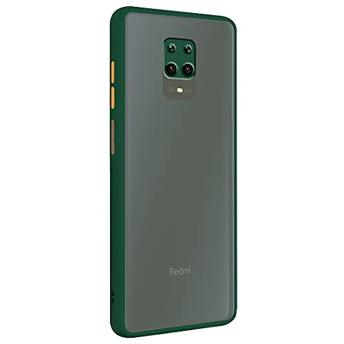 Image of Matte Finish Shockproof Hard Back and Side Soft Smoke Back Case Cover for Mi Redmi Note 9 Pro /Redmi Note 9 Pro Max /Poco M2 Pro - Green