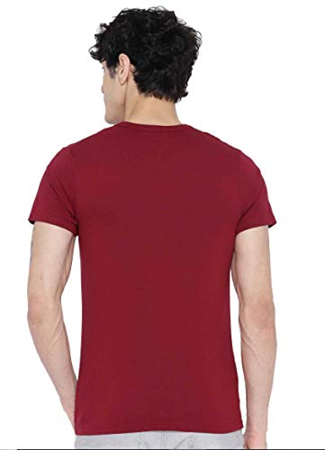 Image of LAZYCHUNKS Henley Neck Men's Cotton Half Plain Sleeves Slim Fit T-Shirt | Round Neck Men's Tshirt | Solid Colors | Summer Wear | - Multicolor