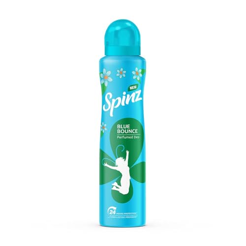 SpinZ Blue Bounce Perfumed Aerosol Deo For Women, With Fresh Tuberose Fragrance For Long Lasting Freshness And 24 Hours Protection From Odour Causing Bacteria, 200Ml