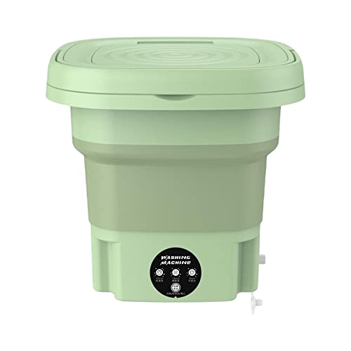 GENERIC ミニ洗濯機 折りたたみ式洗濯機 8L コンパクト折りたたみ洗濯機 小型洗濯器 簡易洗濯機 シャツ・下着・ベビー服・タオル バケツウォッシャー オフィス・家庭用 介護用品 時短・節水 コンパクト 事前洗い 一人暮らし 持ち運び, 緑