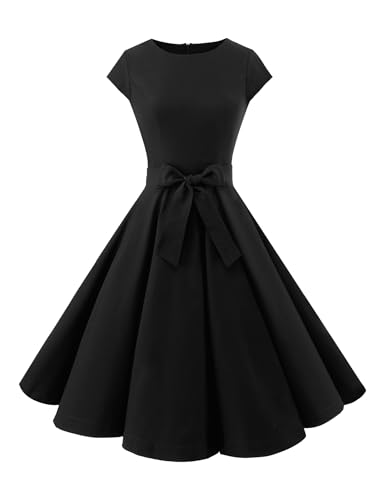 Image of Dressystar Women's Vintage 1950s A Line Cap Sleeve Cocktail Party Dress