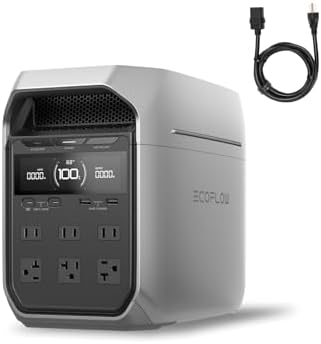 EF ECOFLOW Solar Generator Delta 3 Plus with AC Cable, 1000W Sola...