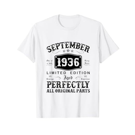 Regalo 88 Años Cumpleaños Hombre Original Septiembre 1936 Camiseta