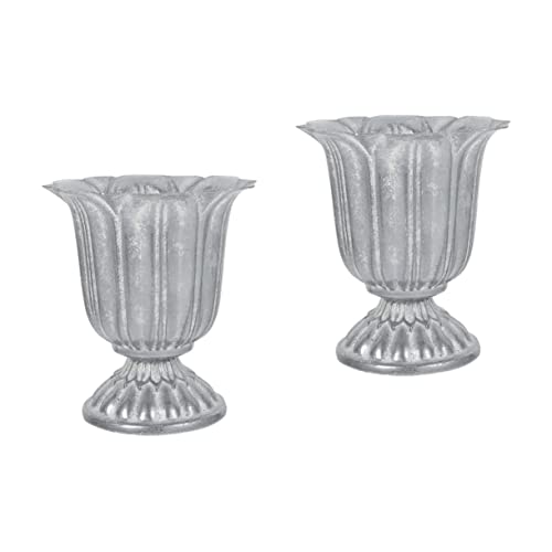 TOPBATHY Hochzeitsdekoration 2 STK Klassische Vase Dekorativer Blumenbehälter Mini-pflanztöpfe Bonsaischale Rustikaler Blumenkübel Retro-vase Hochzeitsvase Metall Eiserne Vase Eisen Büro