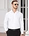 Alimens & Gentle White Dress Shirt for Men Wrinkle Resistant Solid Office Business Casual Dinner Button Up Shirt Large