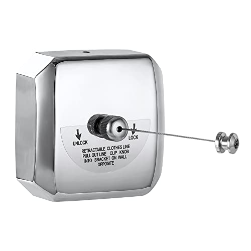 Lynn Pick 'N Play Retractable Clothesline, Sus304 Stainless Steel Heavy Duty Indoor Or Outdoor 12.5 Ft Clothes Line Retracting Rope Cord For Hanging Drying, Laundry, Bathroom,Hotel, Travel #TOP25