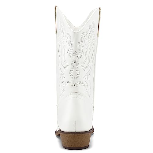 Mysoft Women'S Western Cowboy Boots Embroidered Mid-Calf Pointed Toe Cowgirl Boot thumb #3