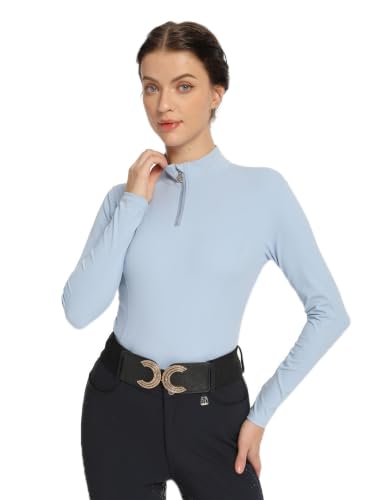 Harrison Howard Women's Horse Riding Long Sleeve Equestrian Show Shirt