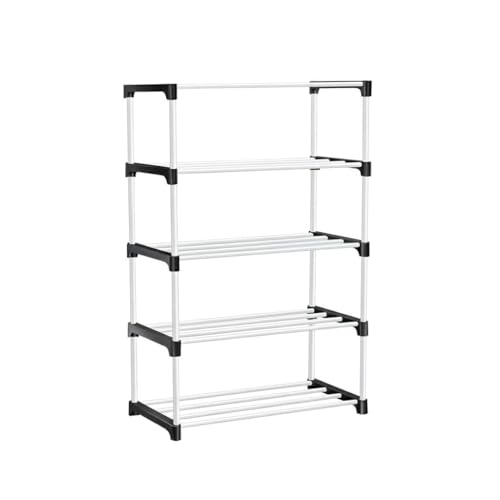 Image of Shoe Rack 5 Layer with Shelf, Thick Strong Pipes for Heavy Load Multipurpose Organizer Rack Shoe, Cloth & Book Storage Shelf for Home, Balcony, Living Room & Workspace