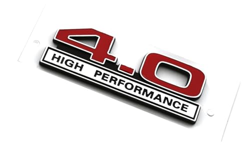 Image of 2pcs 4.0 Liter V6 High Performance Engine Emblems Badge 3D Decals Stickers Cars Trucks (Chrome Red)
