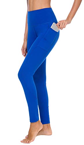 Flatik Sporthose Yoga Fitness Baumwolle hohe Taille Leggings Länge Für Damen Sport Hosen mit Taschen M Cover