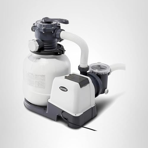 INTEX 2,100 GPH Krystal Clear Sand Filter Pump for Above Ground Pools, Swimming Pool Pump with Automatic Timer - Improved Circulation, Filtration, & Clarity