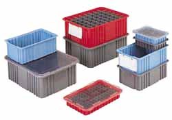 LewisBins Divider Box, 16-1/2" x 10-7/8" x 5", Light Blue, Lot of 4