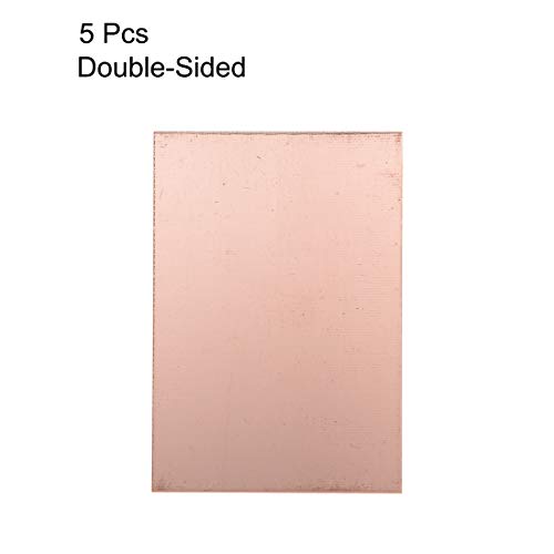 uxcell Double-Sided Copper Clad Laminate PCB Circuit Board, FR4 100x70mm 3.94x2.76 inch, 1.5mm Thickness DIY Prototyping PCB Board, Name Board, 5pcs
