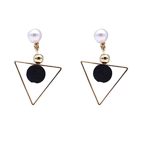 Preisvergleich Produktbild MoGist Frauen Dreieck Perlenohrringe Temperament Ohrringe Schmuck (Königsblau,Weinrot,Grau,Schwarz)