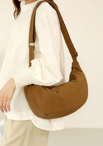 Lightweight Nylon Crescent Bag for Women Large Shoulder Crossbody Bag Waterproof Dumpling Satchel Purse Causal Tote Bag4