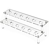 Daraserh かき氷 コーン ホルダー スタンド,12穴 アクリル製 アイスクリーム スタンド パーティー用 コンパクト 軽量 持ち運び便利 - 透明 2段 ディスプレイ 屋台 ピクニック キッチン アウトドア イベント デスクトップ 前菜用