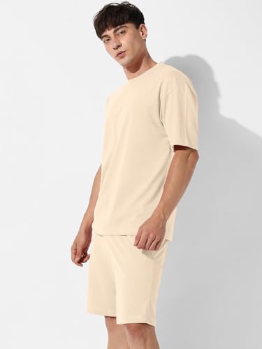 Image of Zombom Combo of Men's Night Suit | Men's Co-ord Set | Lounge-wear Nightdress Pajama Set | Summer Night Wear | Solid Plain Casual Pajama Shorts Set | Beach Wear Pack of 2