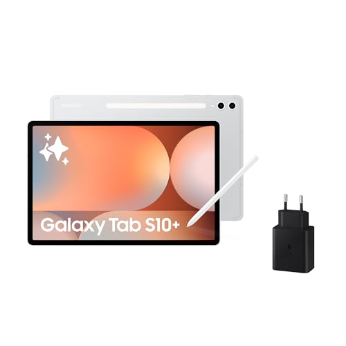 Samsung Galaxy Tab S10+ 256GB + Cargador   Tablet IA, Tableta Android Wifi, 12GB RAM, Pantalla AMOLED, Antirreflejos, S Pen Incluido, Plata (Versión Española)