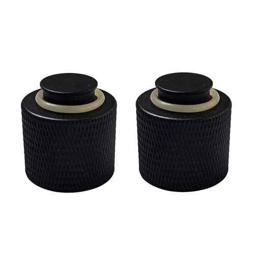 Aopkeo 2-Pack Cylinder Bottle Tank Valve Regulator Thread Protector Cover Dust Cap G1/2 Alumium Black for Paintball CO2 Airsoft PCP Diving